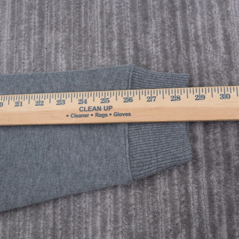 Lands End Mens XXL Gray 100% Cotton Quarter Zip Sweater Elbow Patches 50-52